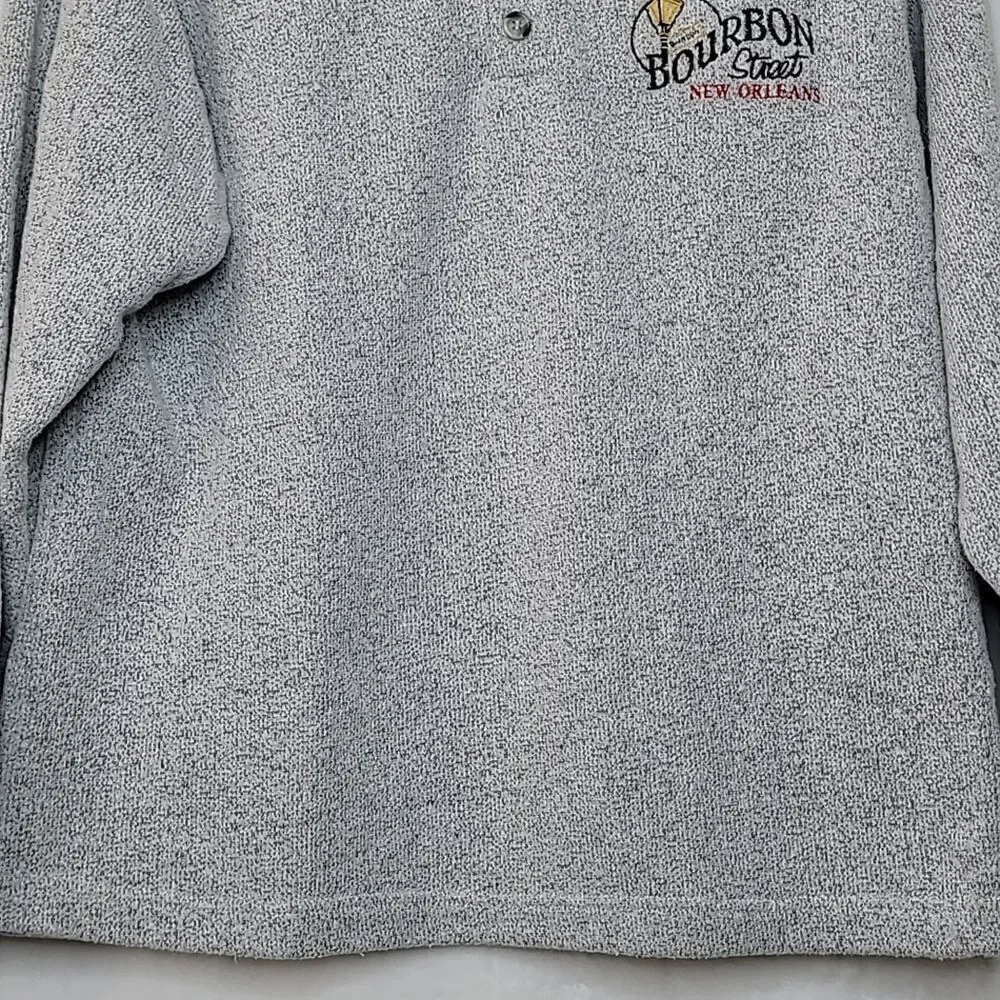 Vintage New Orleans Bourbon Street Henley Knit Sweater Size Large‎